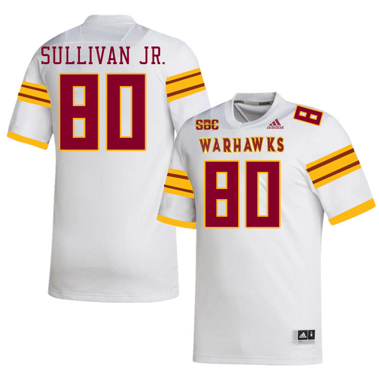 #80 Nate Sullivan Jr. Louisiana-Monroe Warhawks College Football Jerseys Stitched-White